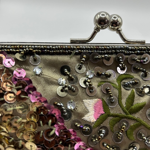 Aldo⎪Vintage Beaded Floral Satin Evening Bag - Picture 7 of 14